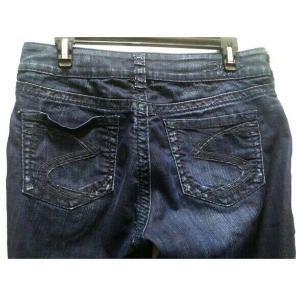 Silver Jeans Suki Capri Womens Size 29 Mid Rise Straight Dark Wash Cropped - Picture 5 of 5